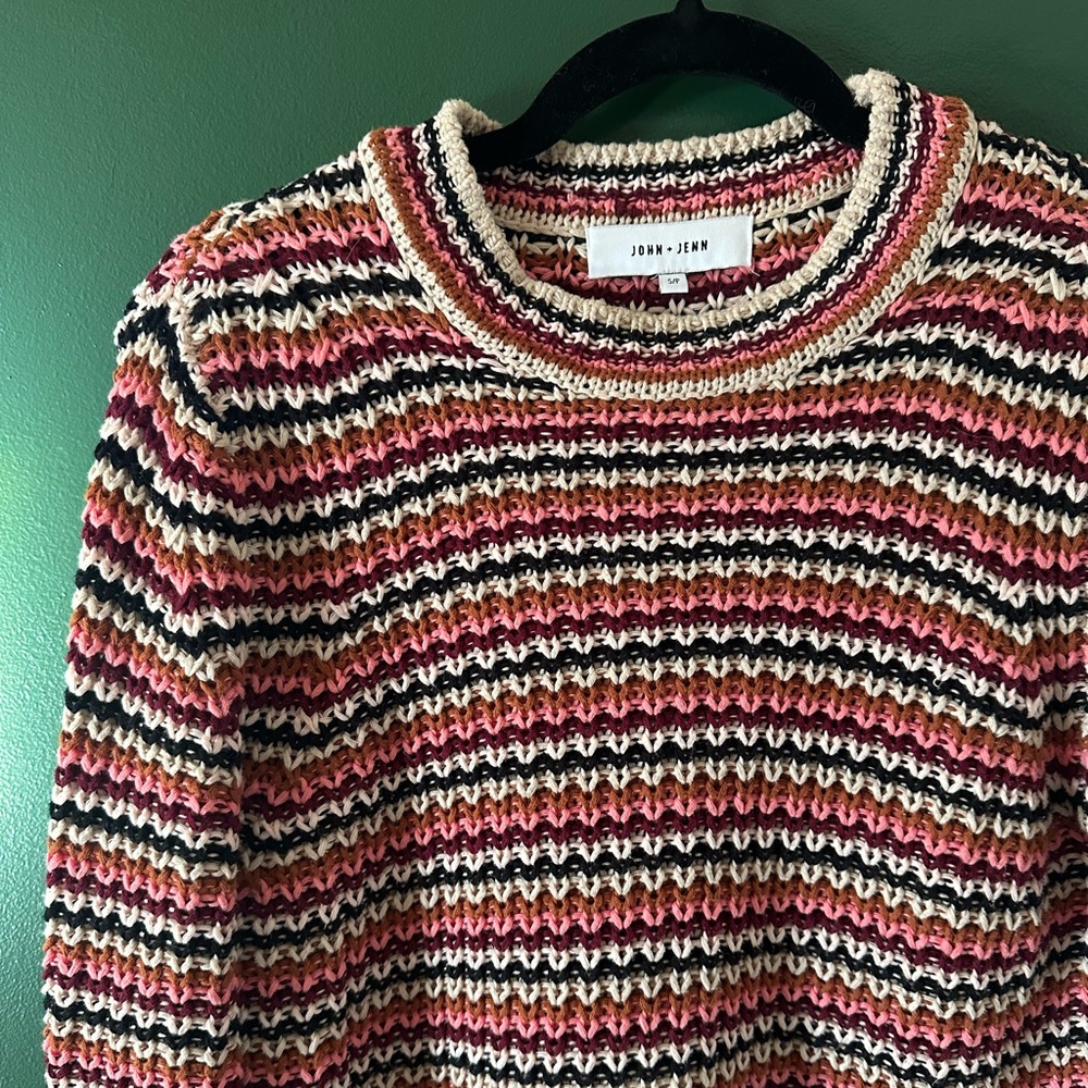 John + Jenn Vibrant Striped Knit Sweater